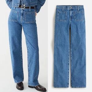 NWT J. Crew Full Length Slim Wide Leg Jeans Joelle Wash